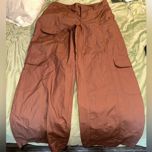 Brown flare cargo pants